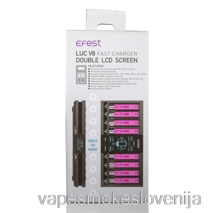 Vape Slovenija Efest Luc V8 Dvojni Lcd Zaslon Hitri Polnilnik Baterij
