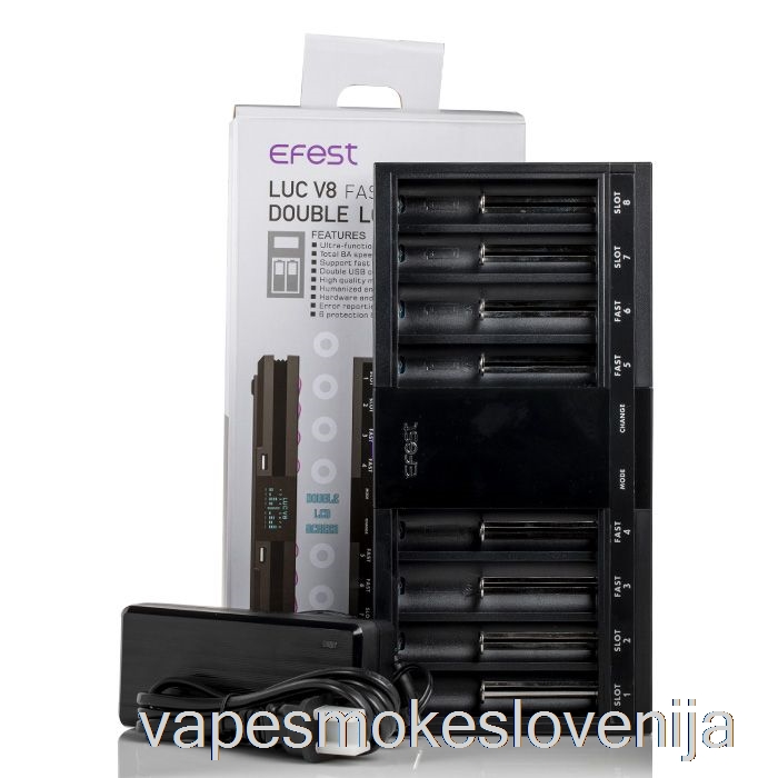 Vape Slovenija Efest Luc V8 Dvojni Lcd Zaslon Hitri Polnilnik Baterij
