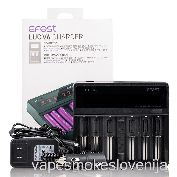Vape Slovenija Efest Luc V6 6-bay Lcd Univerzalni Polnilec