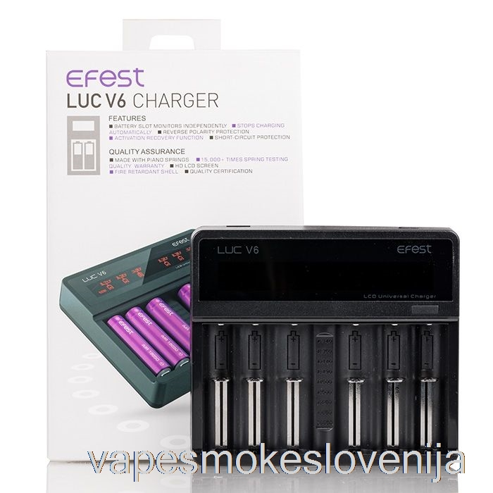 Vape Slovenija Efest Luc V6 6-bay Lcd Univerzalni Polnilec