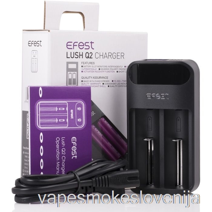 Vape Slovenija Efest Lush Q2 2-bay Inteligentni Led Polnilnik Baterij