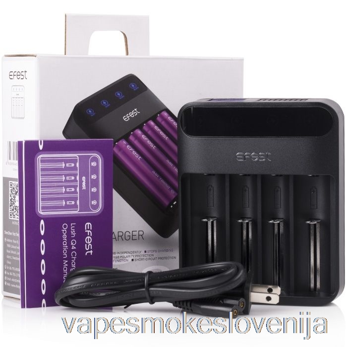 Vape Za Enkratno Uporabo Efest Lush Q4 4-bay Inteligentni LED Polnilec Baterij
