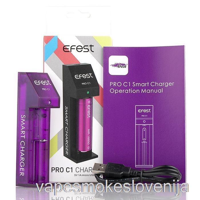 Vape Slovenija Efest Pro C1 1-bay Pametni Polnilnik Baterij