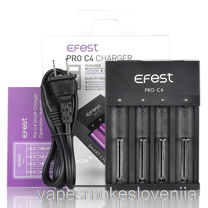 Vape Slovenija Efest Pro C4 4-bay Pametni Polnilnik Baterij