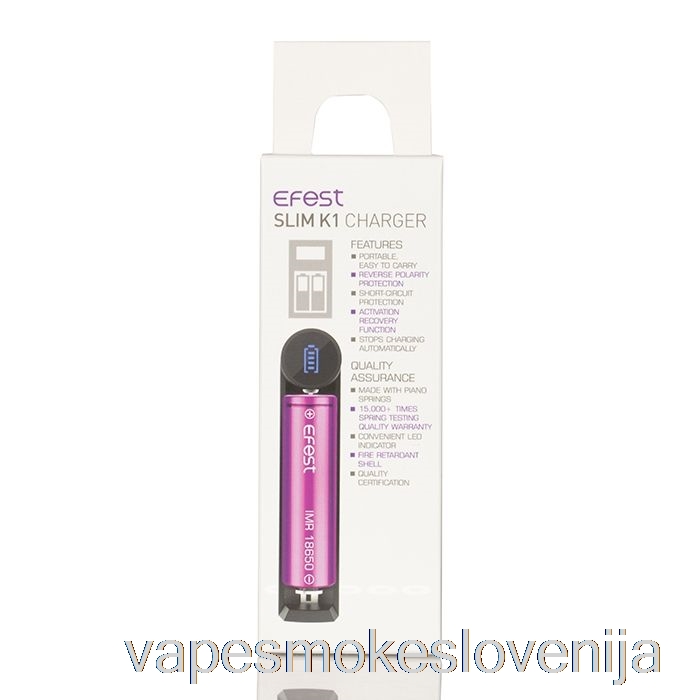 Vape Petrol Efest Slim K1 Polnilnik Baterij Z Eno Režo
