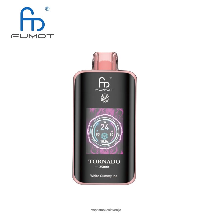 Fumot Tornado 25000 vape za enkratno uporabo beli gumijasti led 2BZ08T14 Vape Brez Nikotina