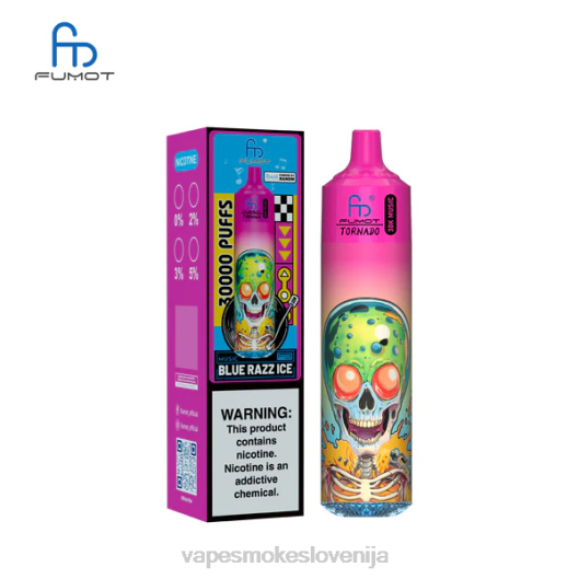 Fumot Tornado 30k glasbe modri razz led D82L3 Vape Za Enkratno Uporabo