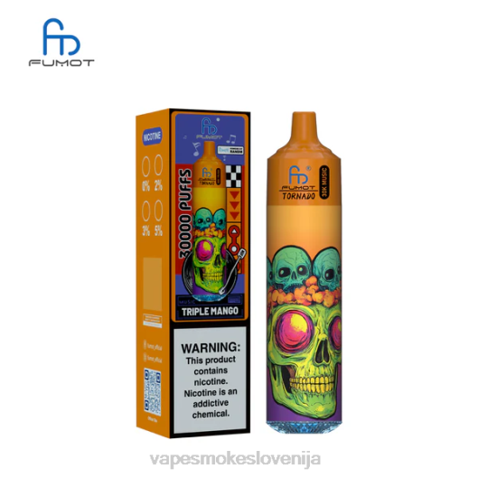 Fumot Tornado 30k glasbe trojni mango D82L29 Vape Brez Nikotina