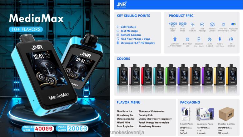 JNR MediaMax 40k puff miami mint 4JBND19 | Vape Brez Nikotina