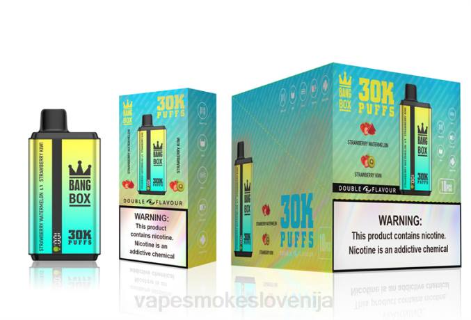Vape Brez Nikotina 0FP664 Bang Box 30000 vdihov dvojnih okusov jagodna lubenica in jagodni kivi