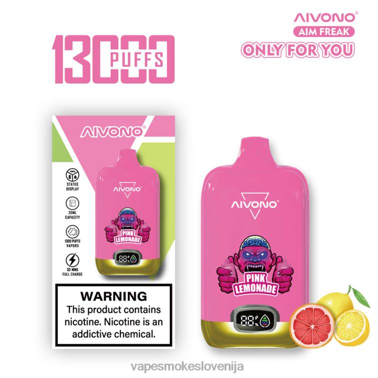 Vape Brez Nikotina 6FDXN249 Aivono AIM FREAK 13000 roza limonada