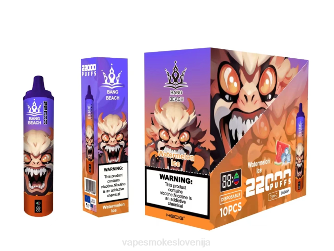 Vape Petrol 0FP622 Bang Beach Pametni zaslon z 22000 vpihi led iz lubenice