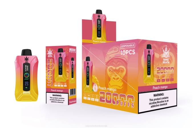 Vape Petrol 0FP62 Bang Beach Vape s pametnim zaslonom z 20000 vpihi breskev mango