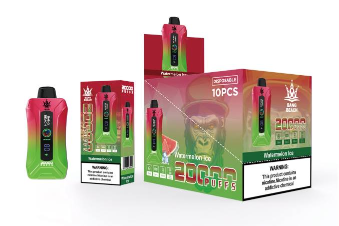 Vape Petrol 0FP67 Bang Beach Vape s pametnim zaslonom z 20000 vpihi led iz lubenice