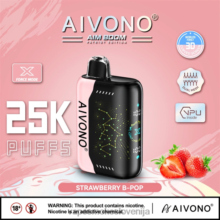 Vape Petrol 6FDXN352 Aivono AIM BOOM 25000 jagodni b-pop