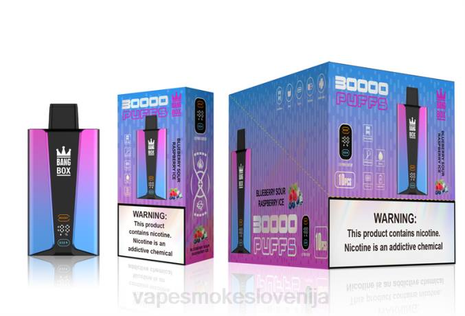 Vape Slovenija 0FP681 Bang Box Pametni zaslon s 30000 vpihi borovničev kisli malinov led