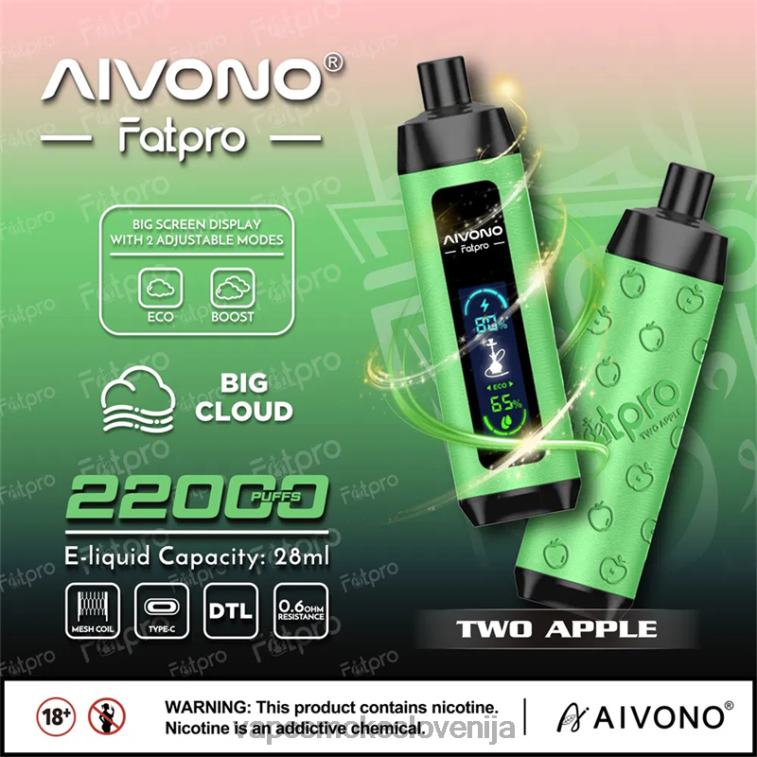 Vape Slovenija 6FDXN1 Aivono Fatpro 22000 dve jabolki