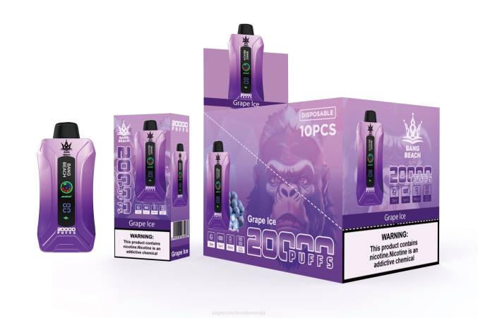 Vape Tekočine 0FP610 Bang Beach Vape s pametnim zaslonom z 20000 vpihi grozdni led