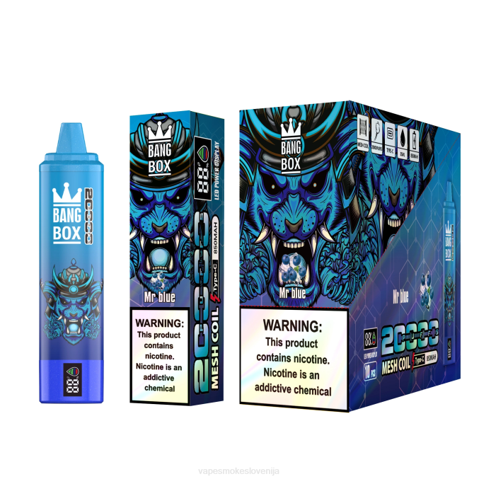 Vape Tekočine 0FP660 Bang Box Pametni zaslon z 20000 vpihi gospod modri