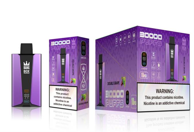 Vape Tekočine 0FP685 Bang Box Pametni zaslon s 30000 vpihi dvojno grozdje