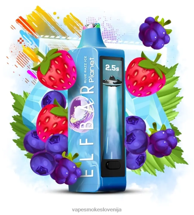 Vape Tekočine 40N0215 Elf Bar Planet 25000 modri razz led