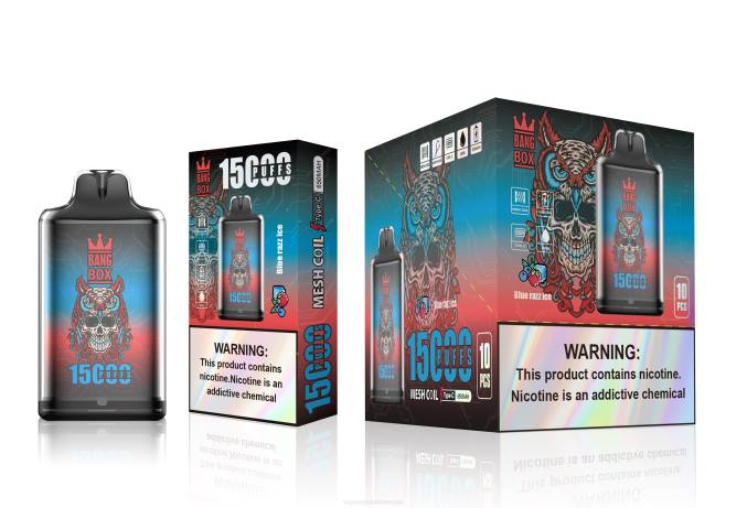 Vape Za Enkratno Uporabo 0FP6108 Bang Box s1-15000 vpihov modri razz led