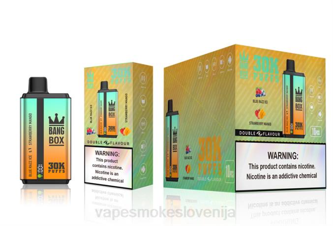 Vape Za Enkratno Uporabo 0FP673 Bang Box 30000 vdihov dvojnih okusov blue razz ice & strawberry mango