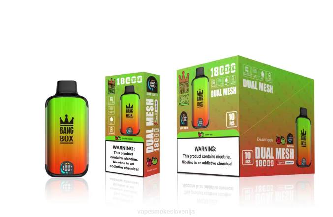 Vape Za Enkratno Uporabo 0FP693 Bang Box 18000 vpihov dvojno jabolko