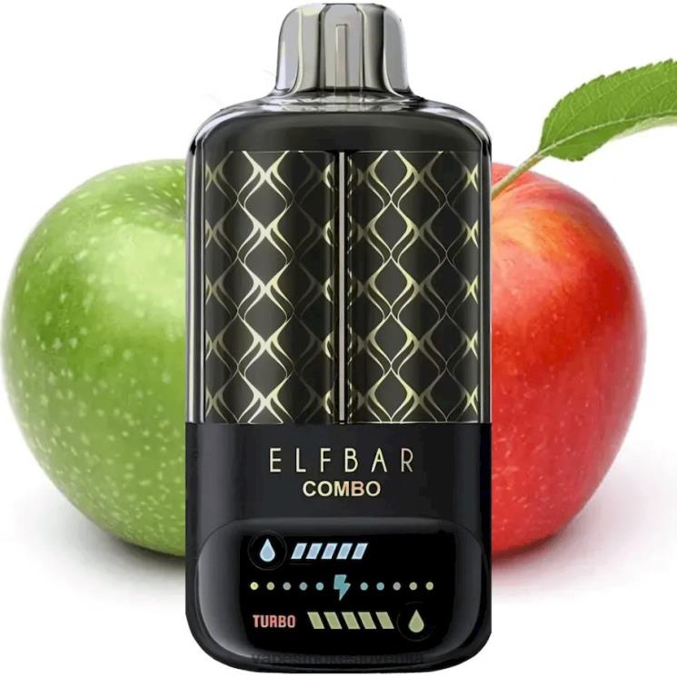 Vape Za Enkratno Uporabo 40N023 Elf Bar Combo 25000 zelena jabolka in dvojna jabolčna šiša