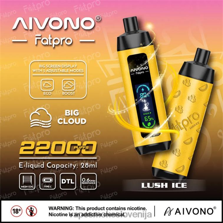 Vape Za Enkratno Uporabo 6FDXN3 Aivono Fatpro 22000 bujni led