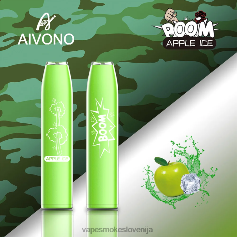 Vape Brez Nikotina 6FDXN354 Aivono AIM BOOM 600 jabolčni led