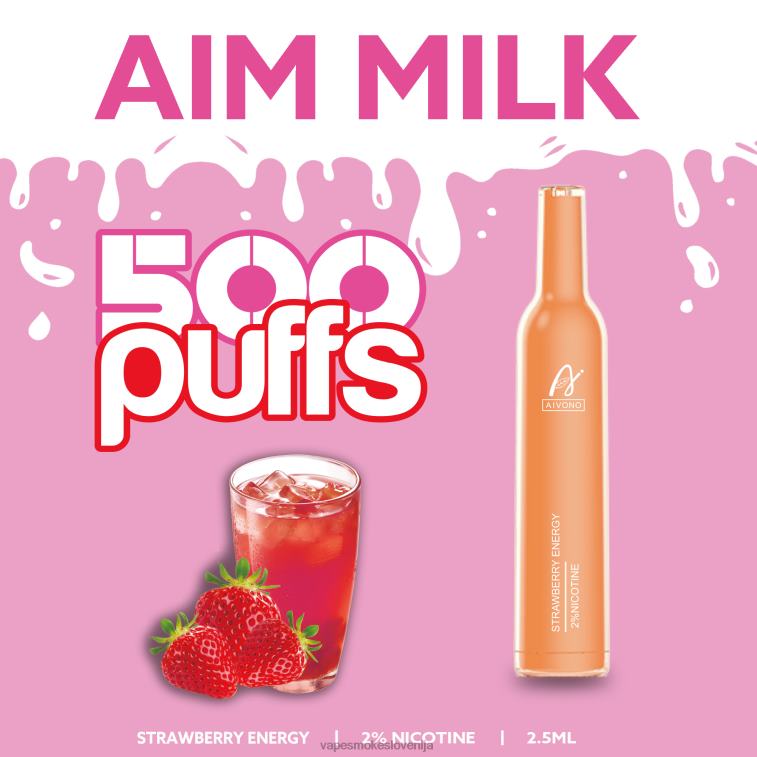 Vape Slovenija 6FDXN266 Aivono AIM MILK 500 jagodna energija