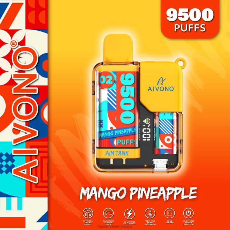 Vape Brez Nikotina 6FDXN34 Aivono AIM TANK 9500 mango ananas