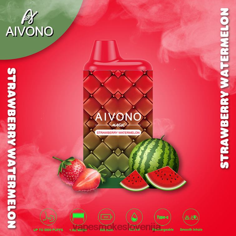 Vape Brez Nikotina 6FDXN99 Aivono AIM MAGIC 5800 cigaretnih škatlic jagodna lubenica