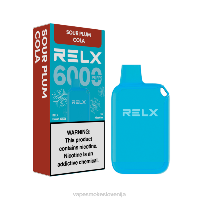 Vape Brez Nikotina X2B819 RELX Crush Pocket 6000 ledenih kisla slivova kola