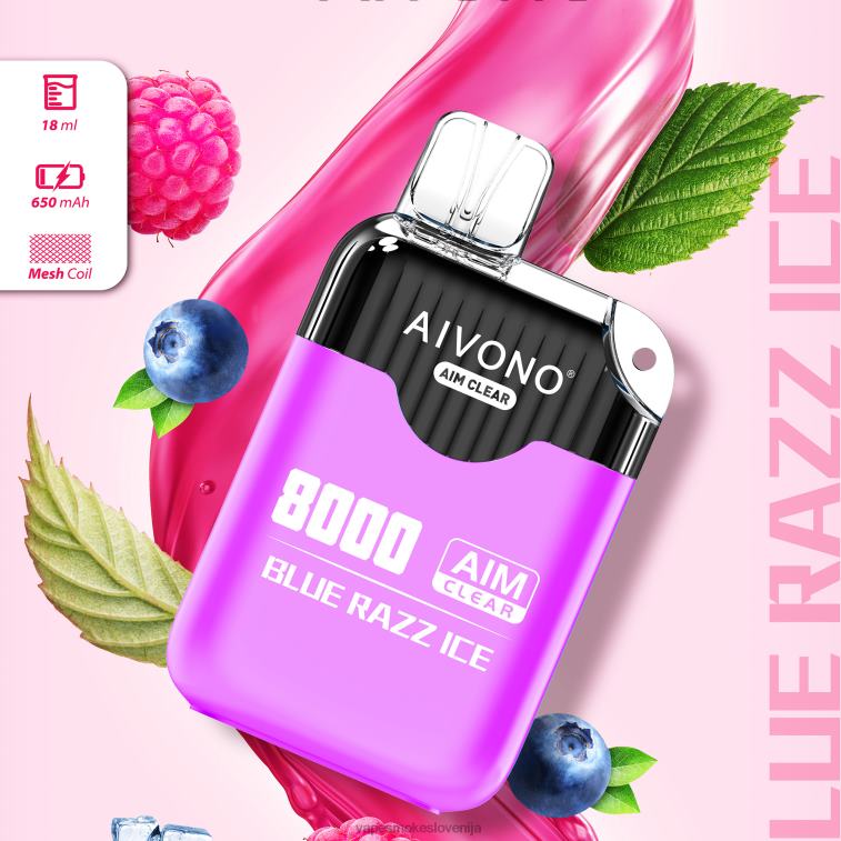 Vape Petrol 6FDXN202 Aivono AIM CLEAR 8000 modri razz led