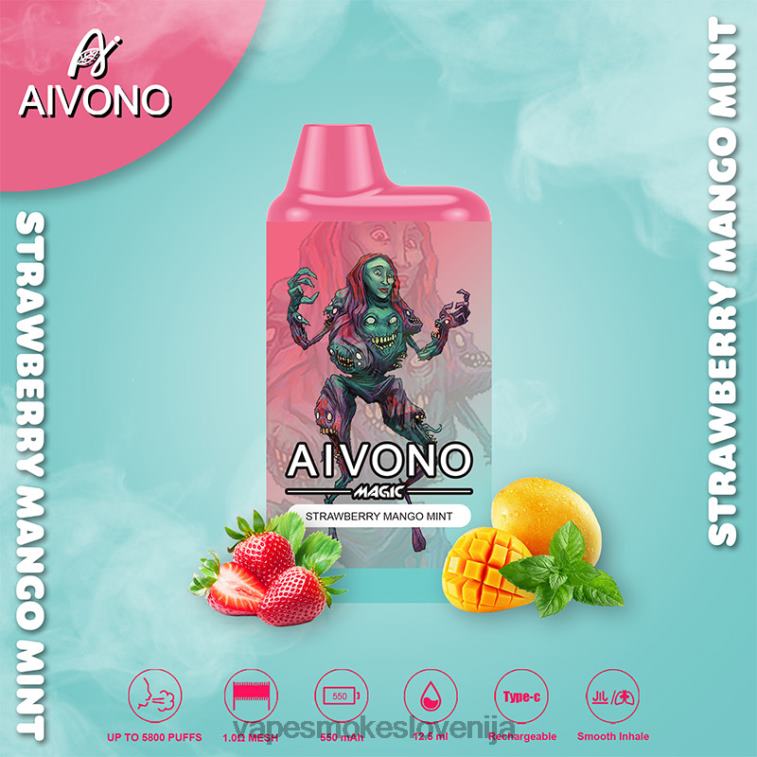 Vape Petrol 6FDXN97 Aivono AIM MAGIC 5800 cigaretnih škatlic jagoda mango meta
