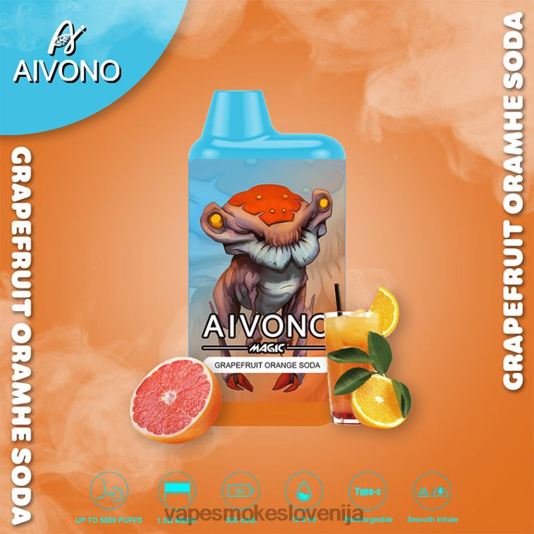 Vape Slovenija 6FDXN101 Aivono AIM MAGIC 5800 cigaretnih škatlic soda grenivke in pomaranče