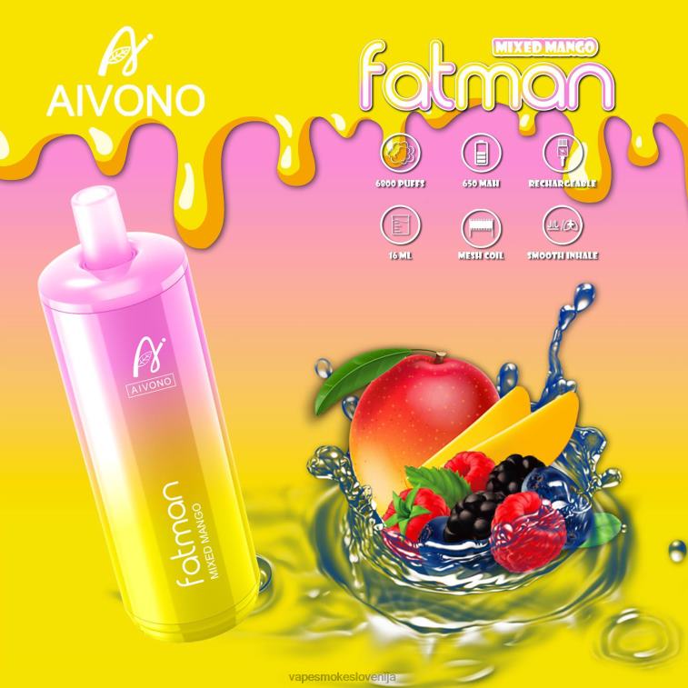 Vape Slovenija 6FDXN26 Aivono FATMAN 6800 mešani mango