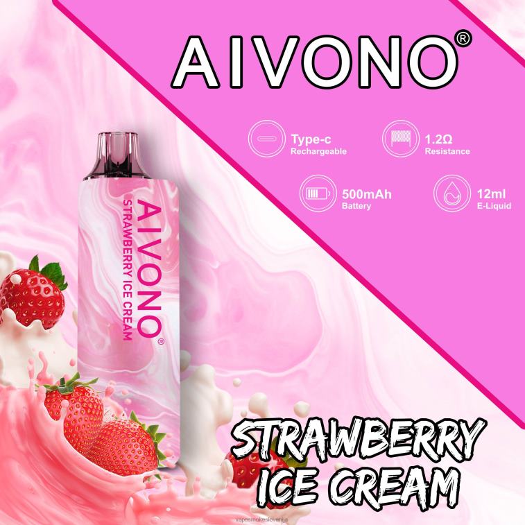 Vape Tekočine 6FDXN105 Aivono AIM GUN 7000 jagodni sladoled