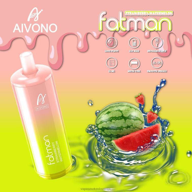 Vape Tekočine 6FDXN30 Aivono FATMAN 6800 jagodna lubenica