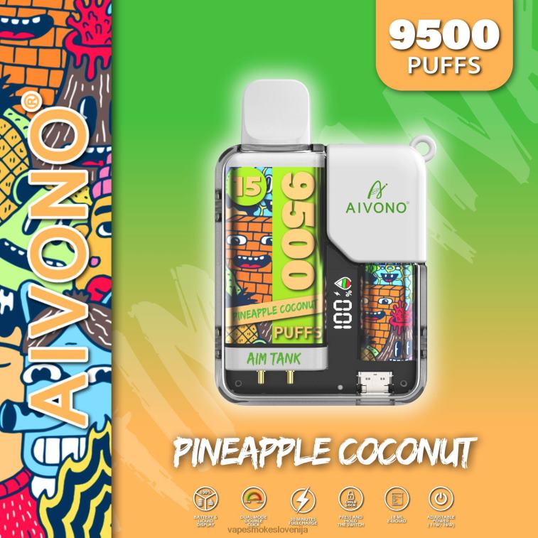 Vape Tekočine 6FDXN40 Aivono AIM TANK 9500 ananas kokos