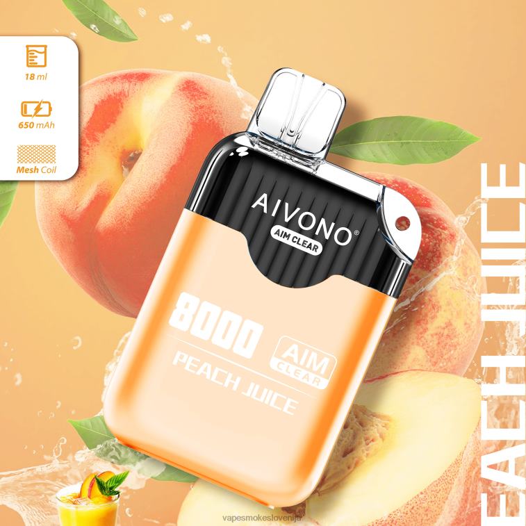 Vape Za Enkratno Uporabo 6FDXN203 Aivono AIM CLEAR 8000 breskov sok