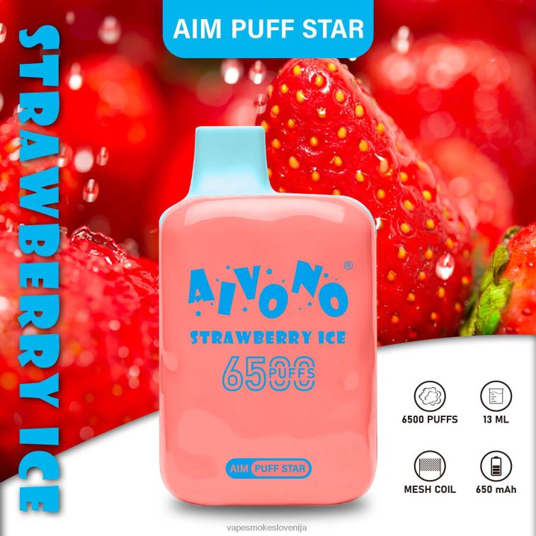 Vape Za Enkratno Uporabo 6FDXN288 Aivono AIM PUFF STAR 6500 jagodni led
