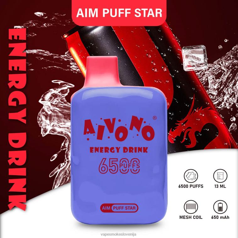 Vape Za Enkratno Uporabo 6FDXN293 Aivono AIM PUFF STAR 6500 energijska pijača