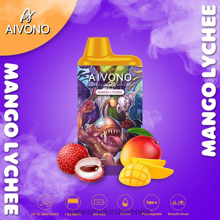 Vape Za Enkratno Uporabo 6FDXN98 Aivono AIM MAGIC 5800 cigaretnih škatlic mango liči