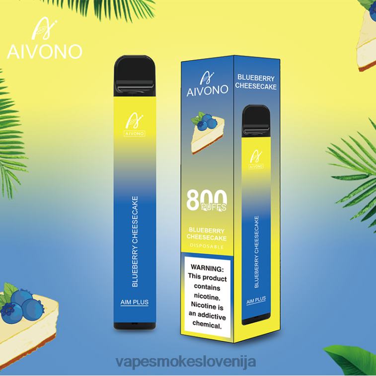 Vape Brez Nikotina 6FDXN174 Aivono AIM PLUS 800 borovničev sirov kolač