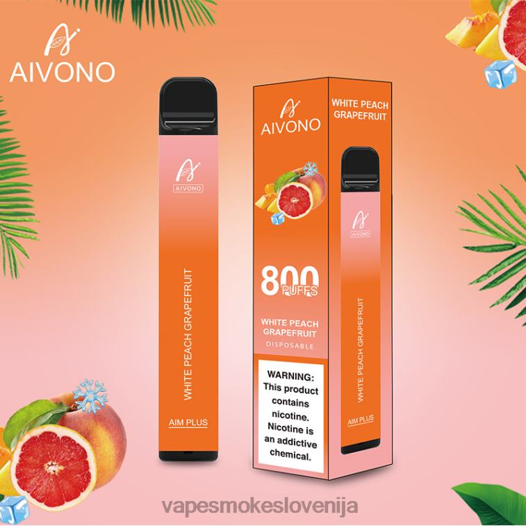 Vape Brez Nikotina 6FDXN199 Aivono AIM PLUS 800 bela breskev grenivka