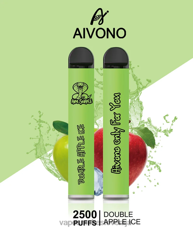Vape Brez Nikotina 6FDXN304 Aivono AIM SNAKE 2500 dvojni jabolčni led