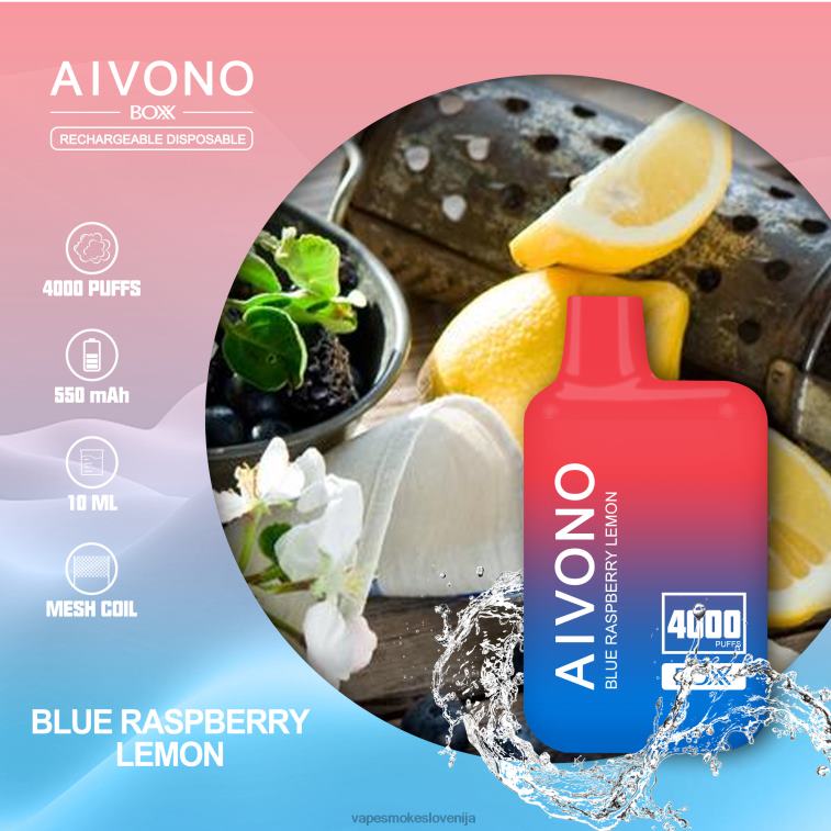 Vape Petrol 6FDXN217 Aivono AIM BOXX 4000 modra malina limona